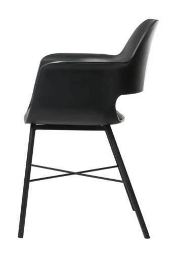 Esszimmerstuhl Zeni, mit Armlehnen – schwarzes Polypropylen und schwarzes Metall