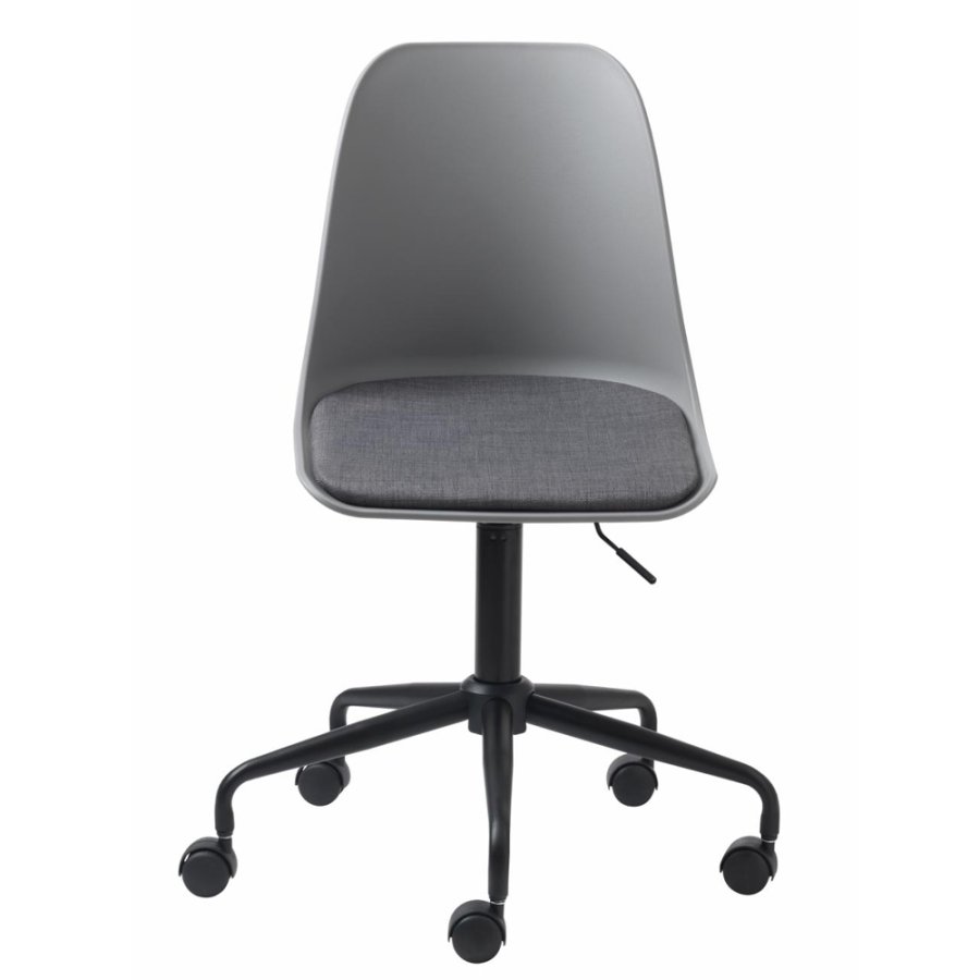 UNIKE MBLER Whistler kontorstol, m. hjul - gr polypropylen og sort metall