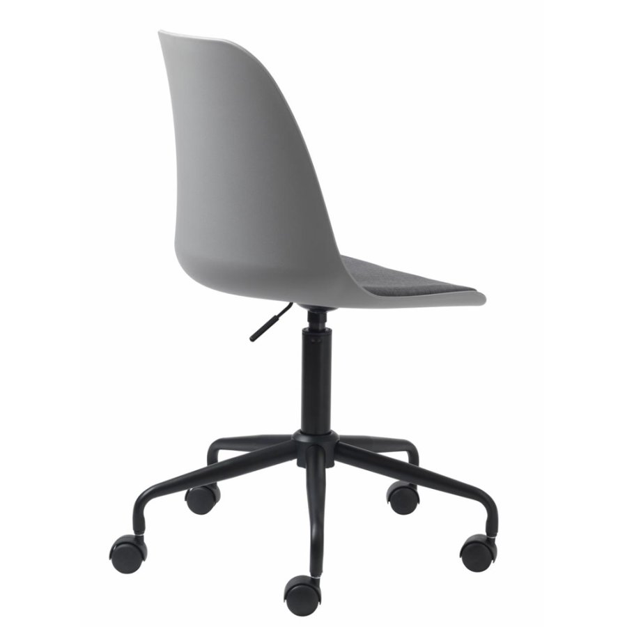 UNIKE MBLER Whistler kontorstol, m. hjul - gr polypropylen og sort metall