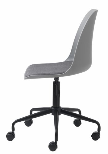UNIKE MBLER Whistler kontorstol, m. hjul - gr polypropylen og sort metall