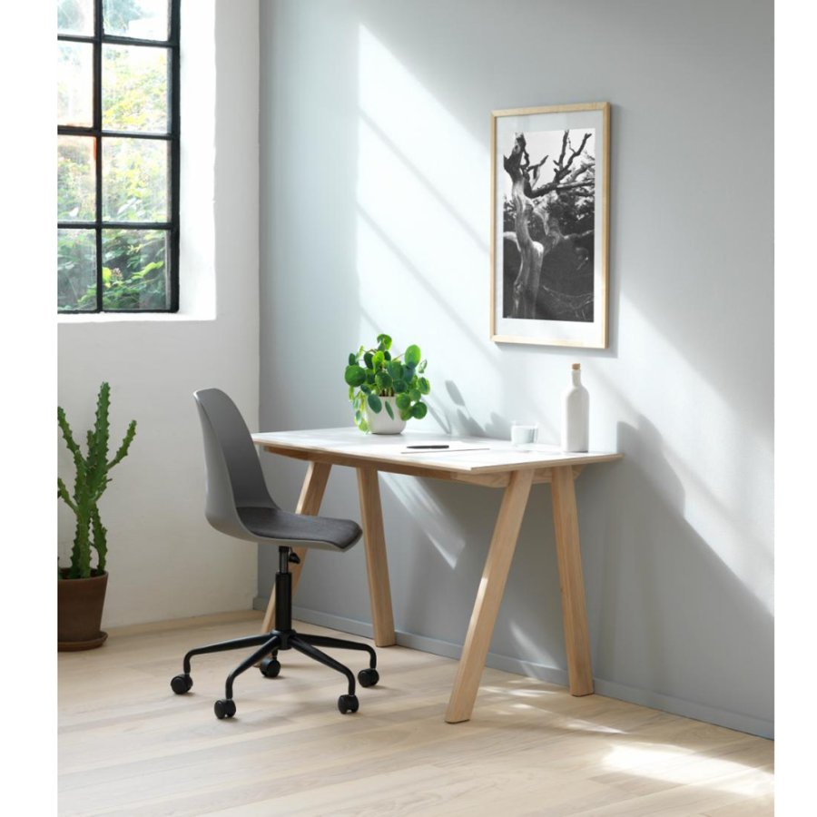 UNIKE MBLER Whistler kontorstol, m. hjul - gr polypropylen og sort metall