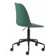 Bürostuhl Zeni mit Rollen – staubgrünes Polypropylen und schwarzes Metall