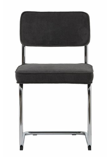 Regal spisebordsstol - gr cordoroy polyesterflyel og krommetall