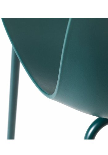 Aurora Esszimmerstuhl - Polypropylen in Petrol und Metall in Petrol