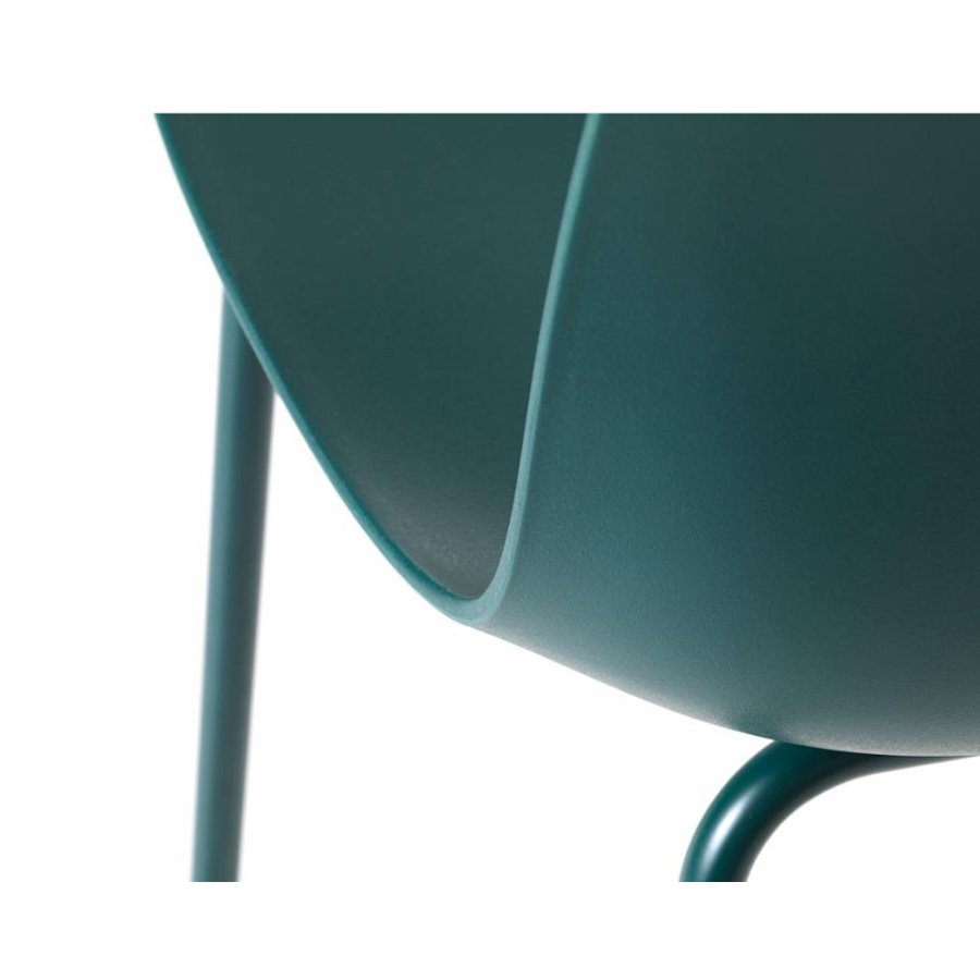 Aurora Esszimmerstuhl - Polypropylen in Petrol und Metall in Petrol