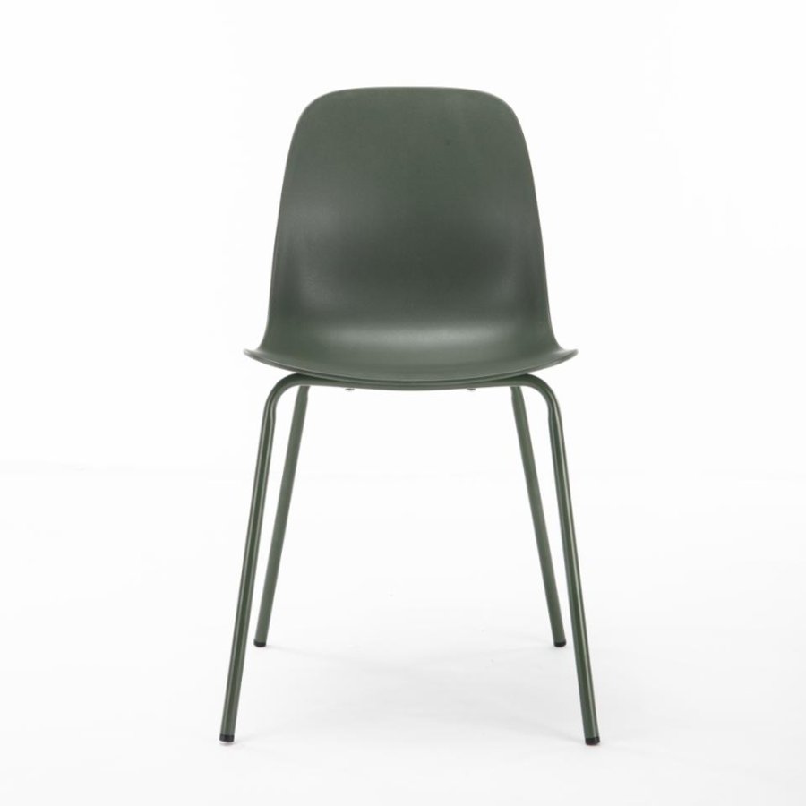 Aurora Esszimmerstuhl - olivgrünes Polypropylen und olivgrünes Metall