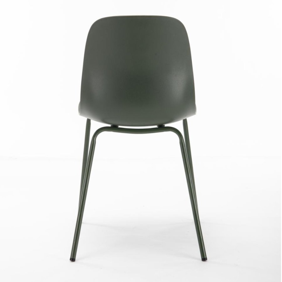 Aurora Esszimmerstuhl - olivgrünes Polypropylen und olivgrünes Metall