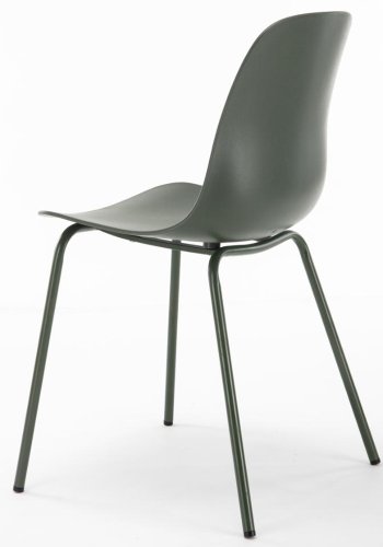 Aurora Esszimmerstuhl - olivgrünes Polypropylen und olivgrünes Metall