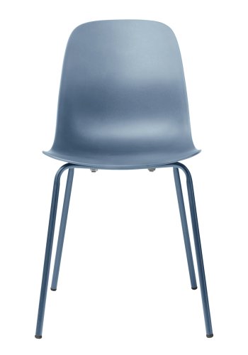 Aurora Esszimmerstuhl - staubblaues Polypropylen und staubblaues Metall