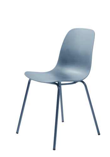 Aurora Esszimmerstuhl - staubblaues Polypropylen und staubblaues Metall