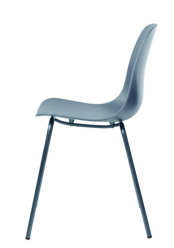 Aurora Esszimmerstuhl - staubblaues Polypropylen und staubblaues Metall