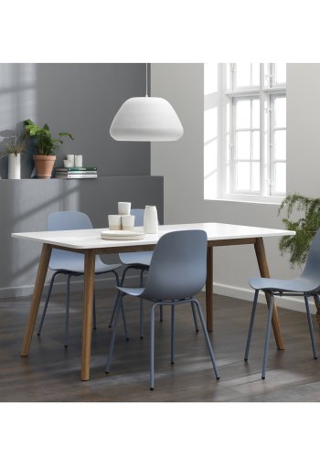 Aurora Esszimmerstuhl - staubblaues Polypropylen und staubblaues Metall