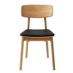 Harmony spisebordsstol - natur eg og sort PU