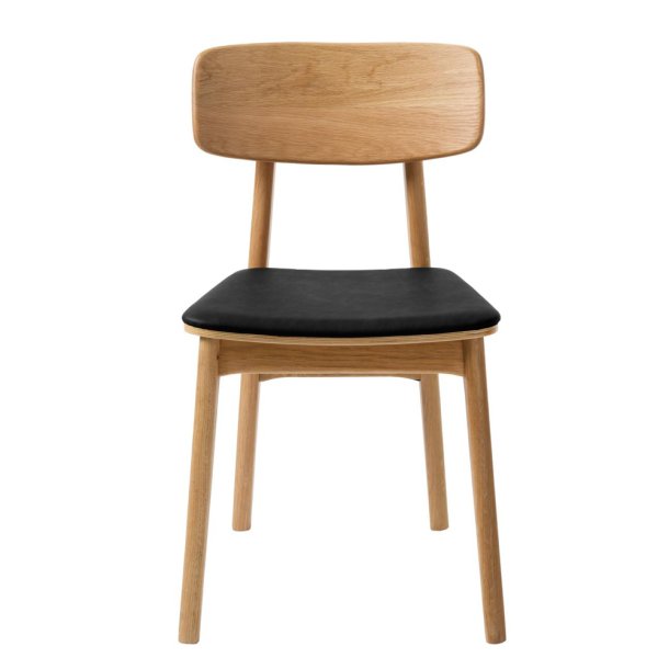 Harmony spisebordsstol - natur eg og sort PU