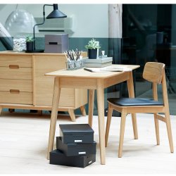 Harmony spisebordsstol - natur eg og sort PU