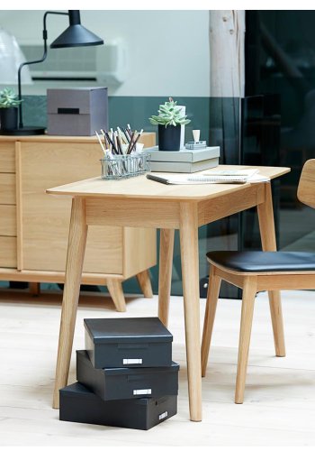 Harmony spisebordsstol - natur eg og sort PU