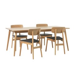 Harmony spisebordsstol - natur eg og sort PU