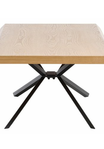 Royal sofabord, rektangulrt - naturlig eikefiner og svart metall (68X130)