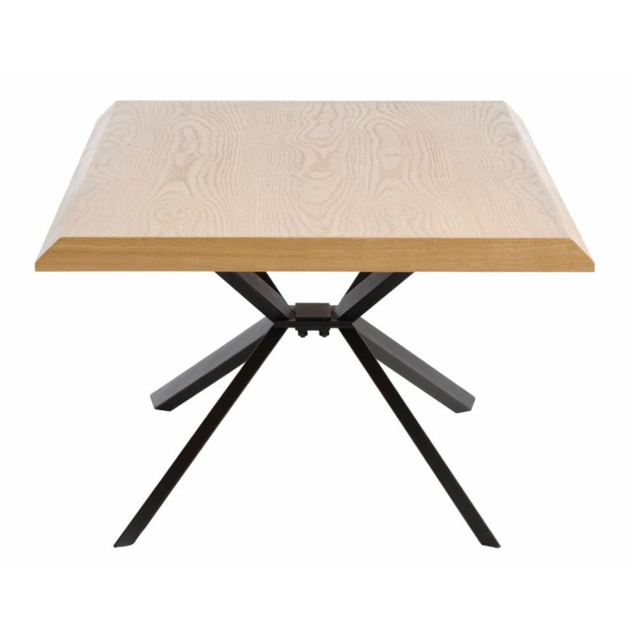 Royal sofabord, rektangulrt - naturlig eikefiner og svart metall (68X130)