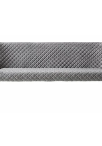 Summit sofabnk, rektangulr - gr polyester fljl og sort metal (160x60)