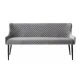 Summit sofabnk, rektangulr - gr polyester fljl og sort metal (160x60)