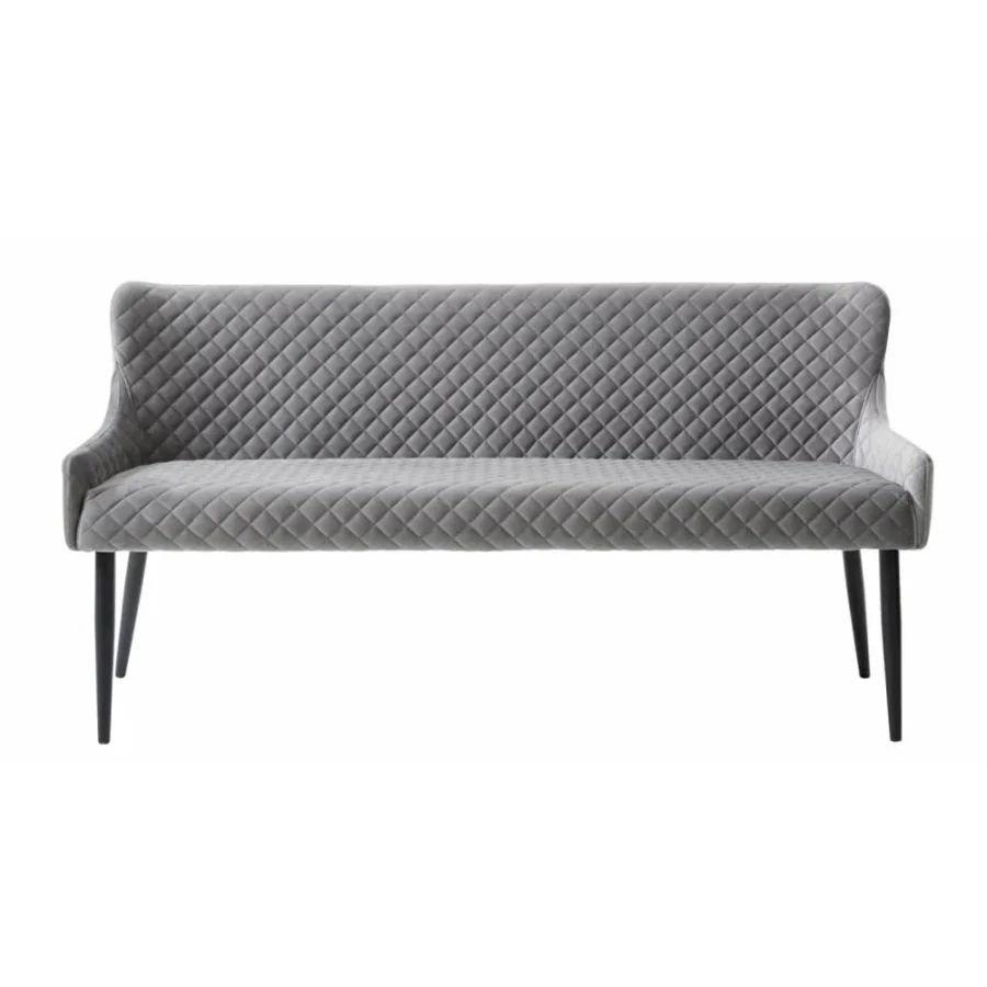 Summit sofabnk, rektangulr - gr polyester fljl og sort metal (160x60)