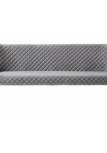 Summit sofabnk, rektangulr - gr polyester fljl og sort metal (160x60)