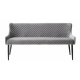 Summit sofabnk, rektangulr - gr polyester fljl og sort metal (160x60)