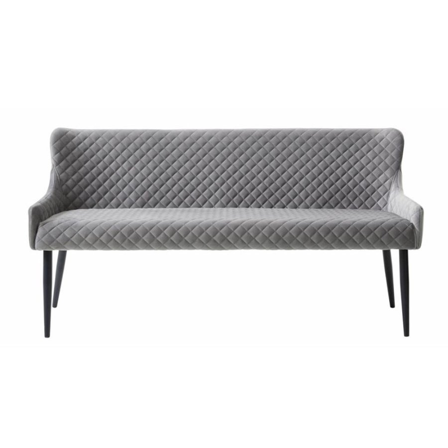 Summit sofabnk, rektangulr - gr polyester fljl og sort metal (160x60)