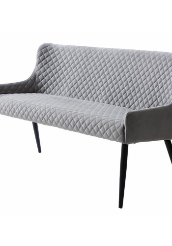Summit sofabnk, rektangulr - gr polyester fljl og sort metal (160x60)