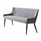 Summit sofabnk, rektangulr - gr polyester fljl og sort metal (160x60)