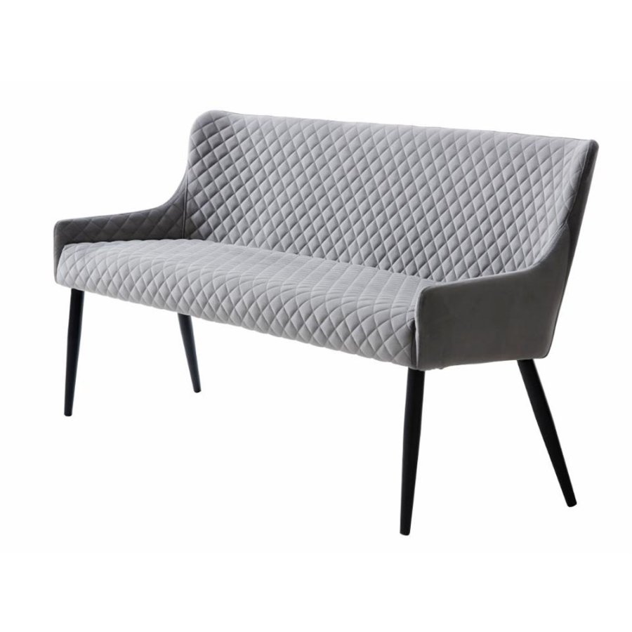 Summit sofabnk, rektangulr - gr polyester fljl og sort metal (160x60)