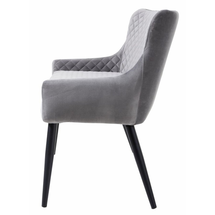 Summit sofabnk, rektangulr - gr polyester fljl og sort metal (160x60)