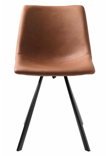 Majestic Esszimmerstuhl – hellbraunes PU und schwarzes Metall