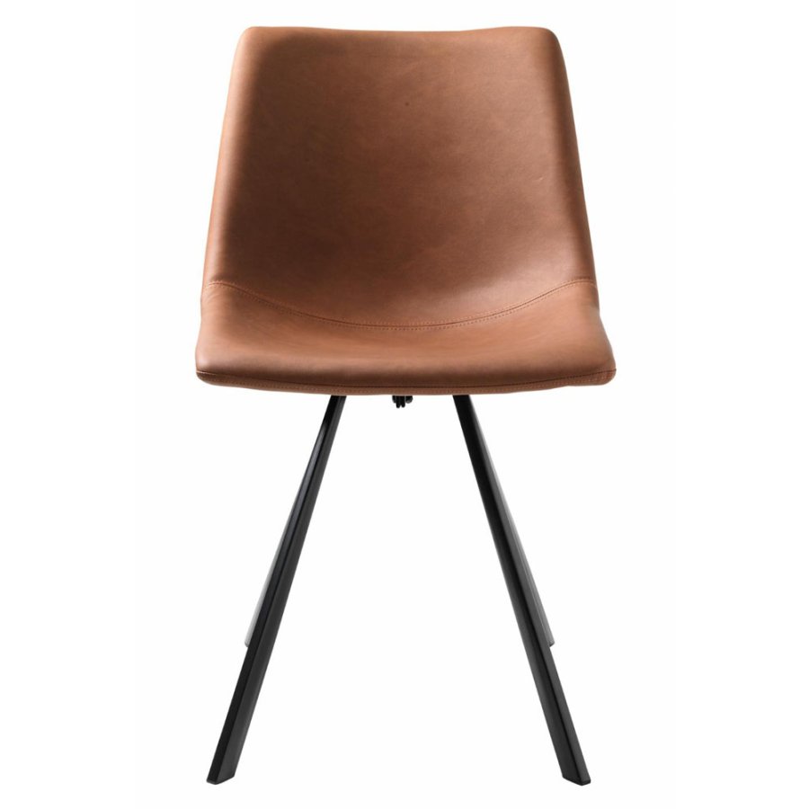 Majestic Esszimmerstuhl – hellbraunes PU und schwarzes Metall