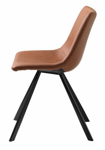 Majestic Esszimmerstuhl – hellbraunes PU und schwarzes Metall