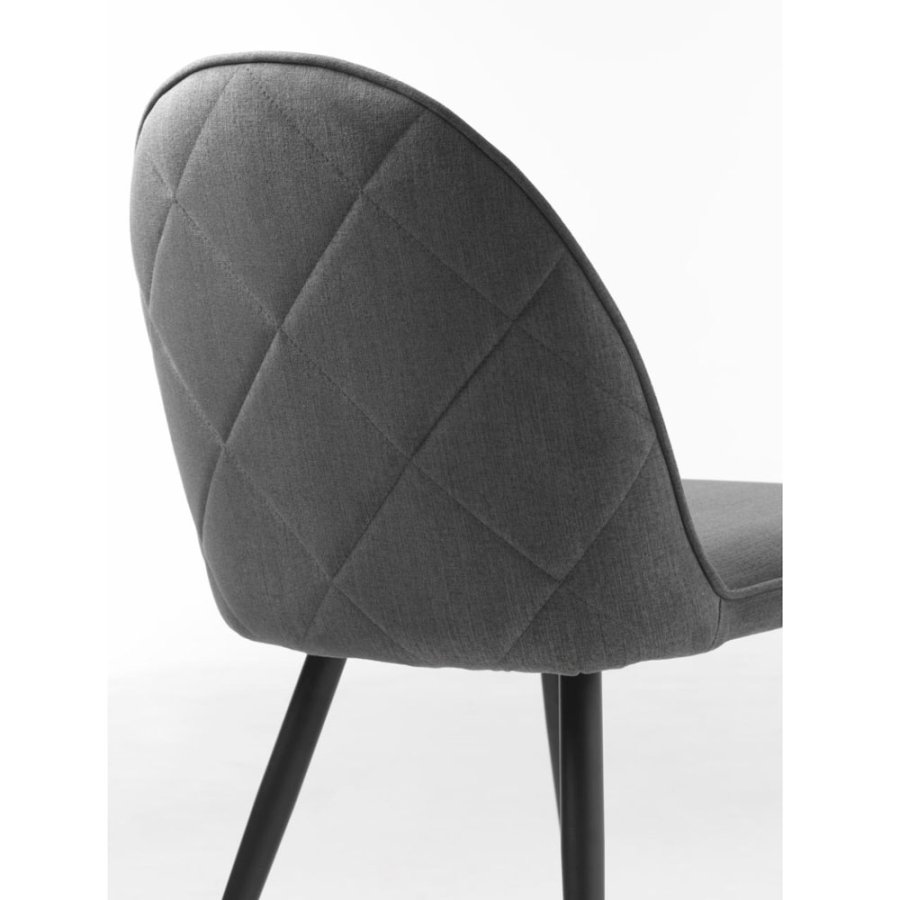 UNIKE MBLER Minto spisestuestol - gr polyester og sort metall