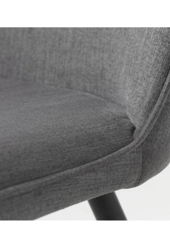 UNIKE MBLER Minto spisestuestol - gr polyester og sort metall