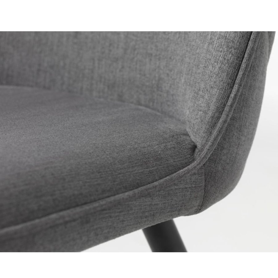 UNIKE MBLER Minto spisestuestol - gr polyester og sort metall