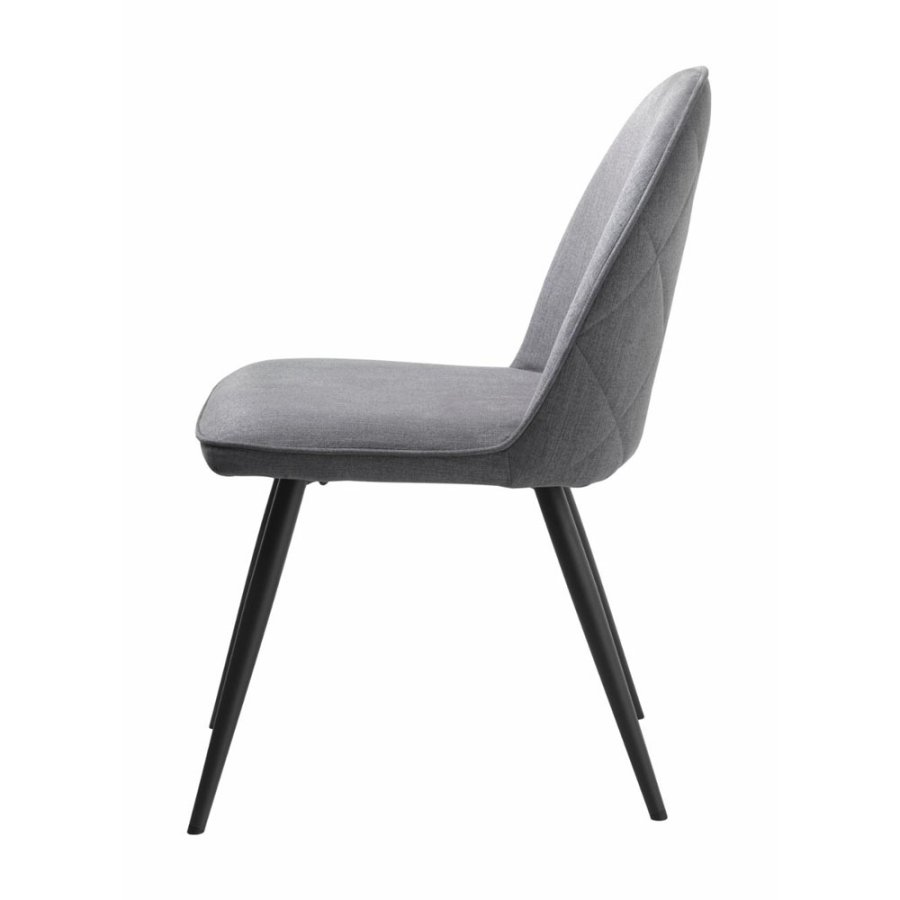 UNIKE MBLER Minto spisestuestol - gr polyester og sort metall