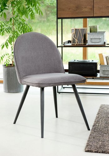 UNIKE MBLER Minto spisestuestol - gr polyester og sort metall
