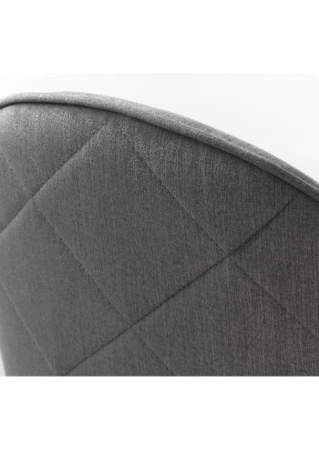 Rolig spisebordsstol, med armlener - gr polyester og sort metall