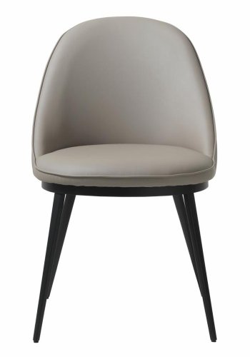 UNIKA M�BLER Gain matbordsstol - taupe konstl�der och svart metall