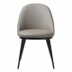 UNIKA M�BLER Gain matbordsstol - taupe konstl�der och svart metall