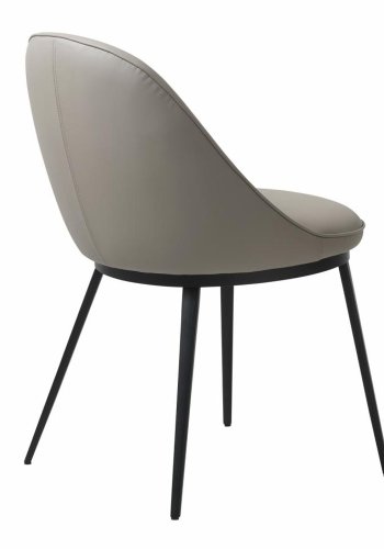 UNIKA M�BLER Gain matbordsstol - taupe konstl�der och svart metall
