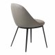 UNIKA M�BLER Gain matbordsstol - taupe konstl�der och svart metall