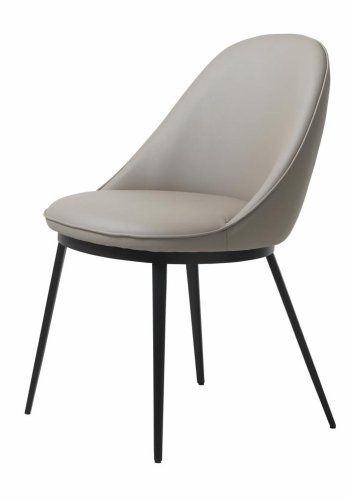 UNIKA M�BLER Gain matbordsstol - taupe konstl�der och svart metall