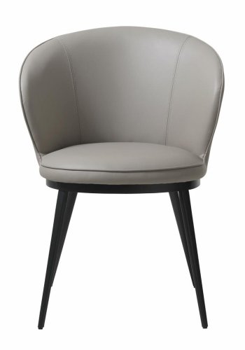UNIQUE FURNITURE Gain Matstol, med Armst�d - Taupe Konstl�der och Svart Metall