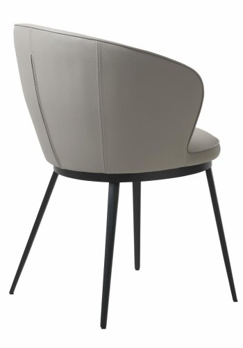 UNIQUE FURNITURE Gain Matstol, med Armst�d - Taupe Konstl�der och Svart Metall