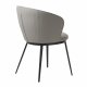 UNIQUE FURNITURE Gain Matstol, med Armst�d - Taupe Konstl�der och Svart Metall
